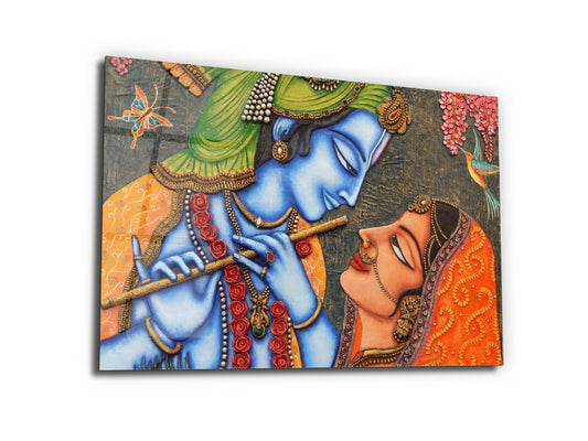 Lord Krishna Radha Cam Tablo - Dekoratif Tablo