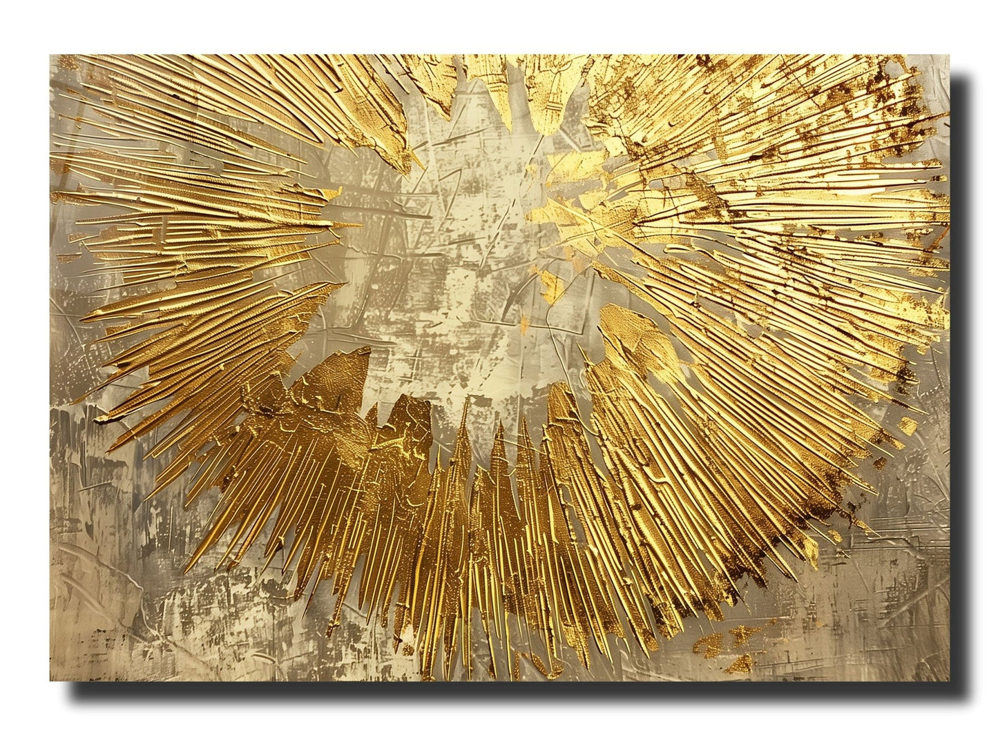 Soyut Gold Desen Cam Tablo - Dekoratif Tablo