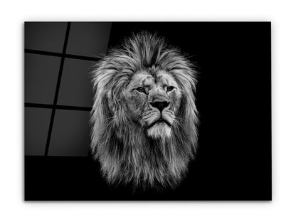 Aslan Cam Tablo - Aslan Portresi Duvar Tablosu