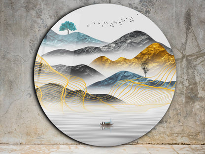 Modern Minimalist Duvar Tablosu - Manzara Cam Tablo